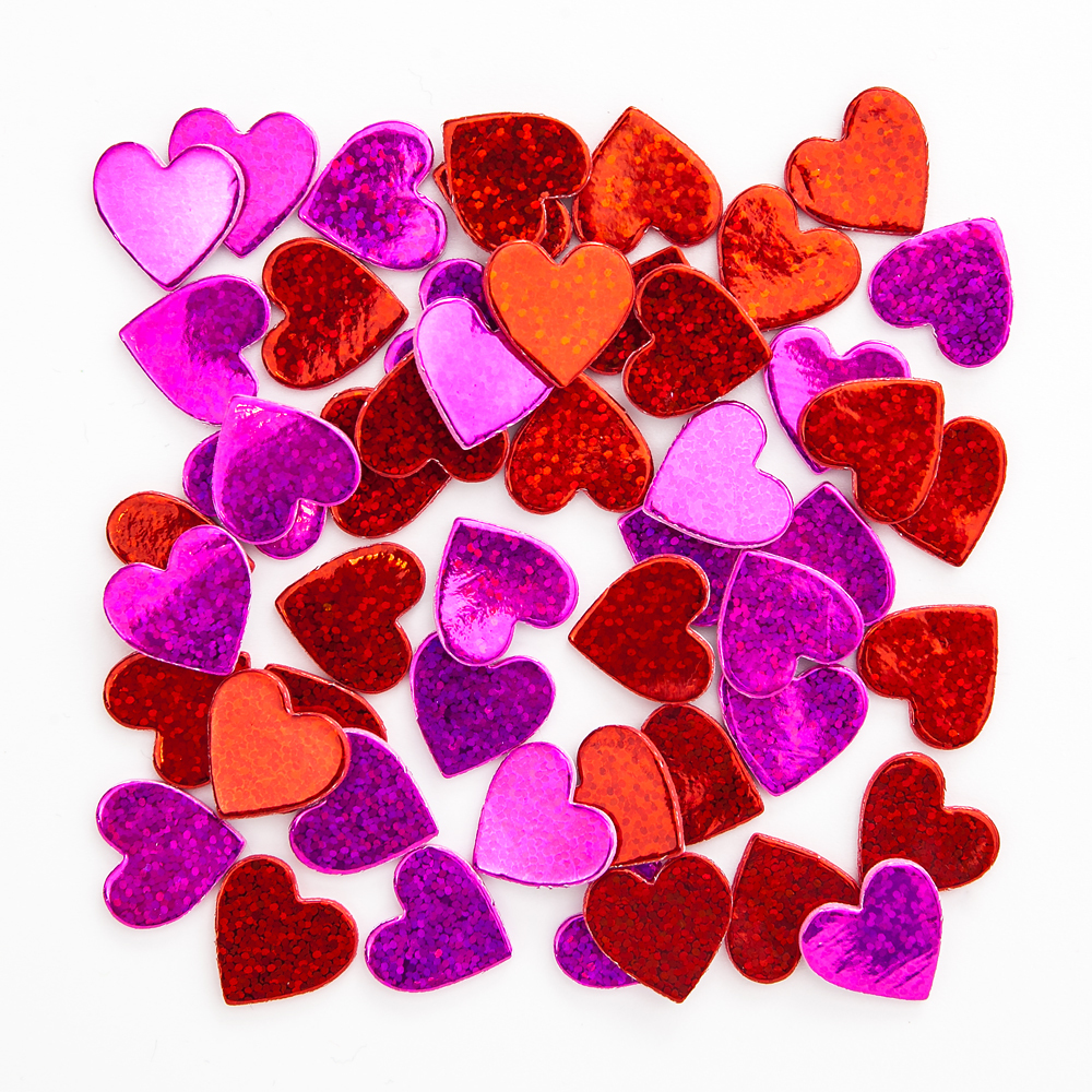 45pcs Glitter Heart Shape Self Adhesive Sticker for Kids Craft