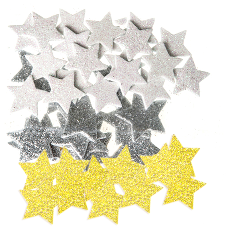 Stars with Glitter Foam Stickers